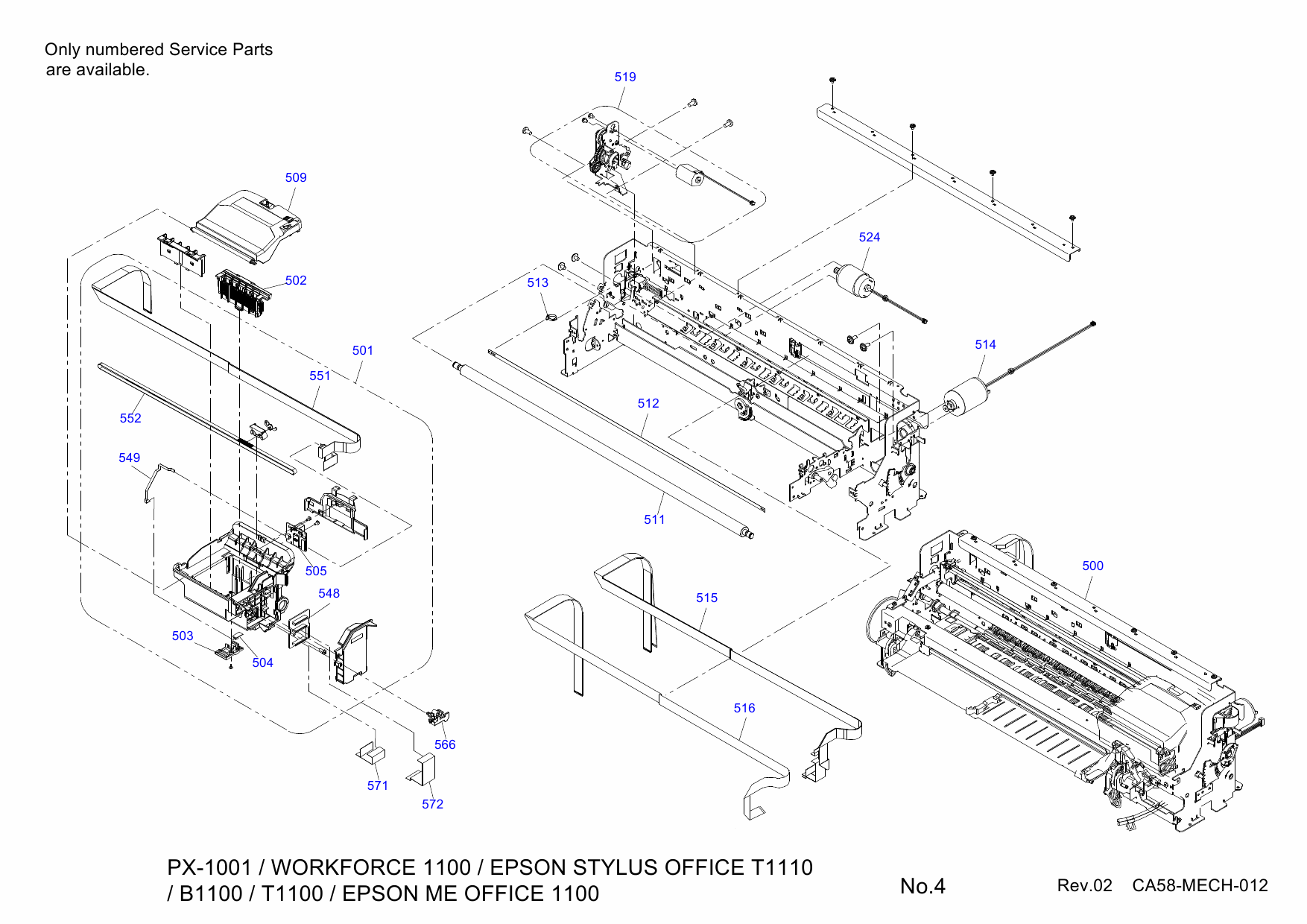 EPSON StylusOffice T1110 T1100 B1100 MEOffice-1100 Parts Manual-5 EPSON StylusOffice T1110 T1100 B1100 MEOffice-1100 Parts Manual-5